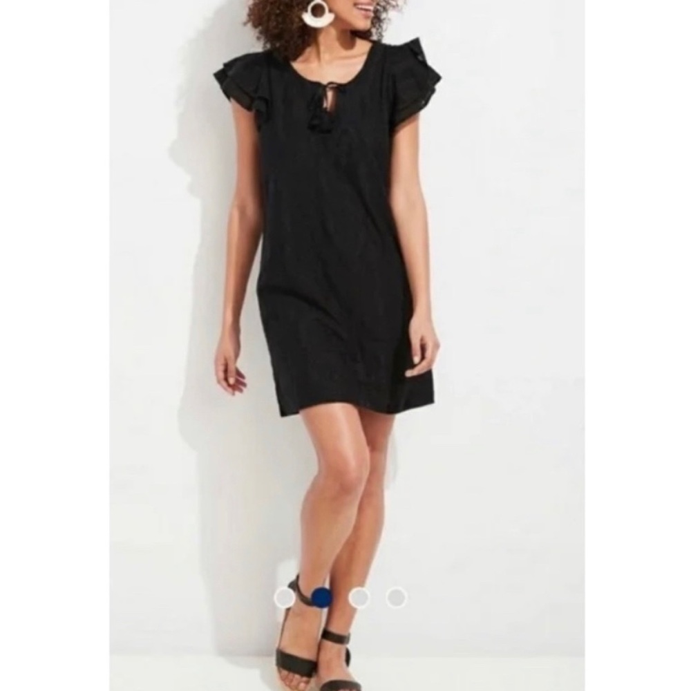 Vineyard Vines Embroidered Palm Tunic Dress Black coverup - Picture 3 of 15